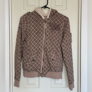 Vintage Y2K Billabong Women’s Tan Full Zip Faux Fur Jacket Medium